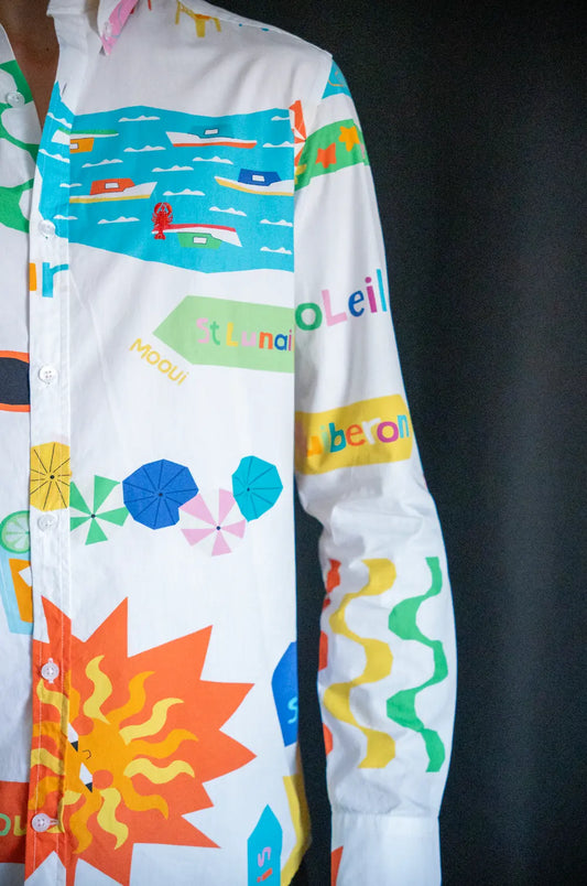 Chemise en coton "Plage" La 5ème Homme