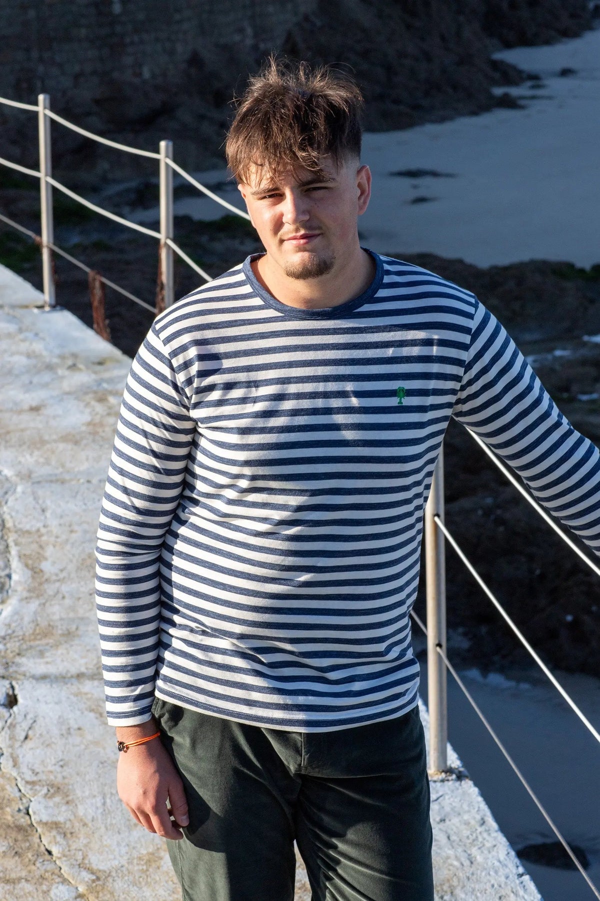 T-shirt marinière manches longues « Pornichet » La 5ème Homme