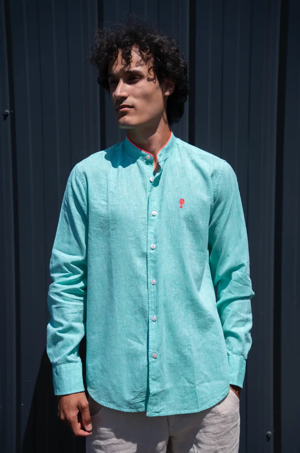 Chemise Col Mao en Lin La 5ème Homme 