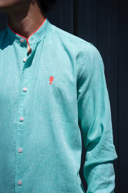 Chemise Col Mao en Lin La 5ème Homme 