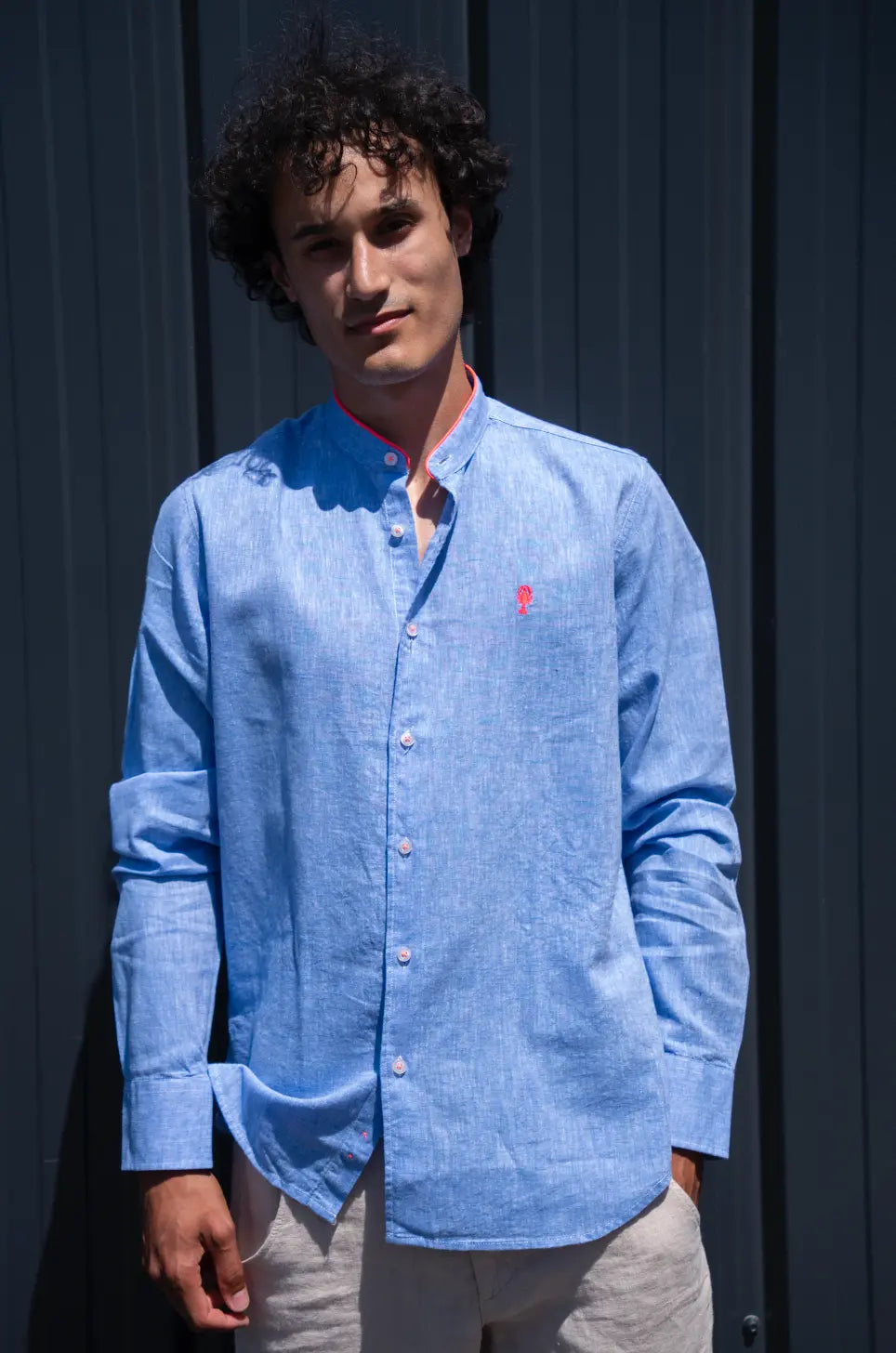 Chemise Col Mao en Lin La 5ème Homme 