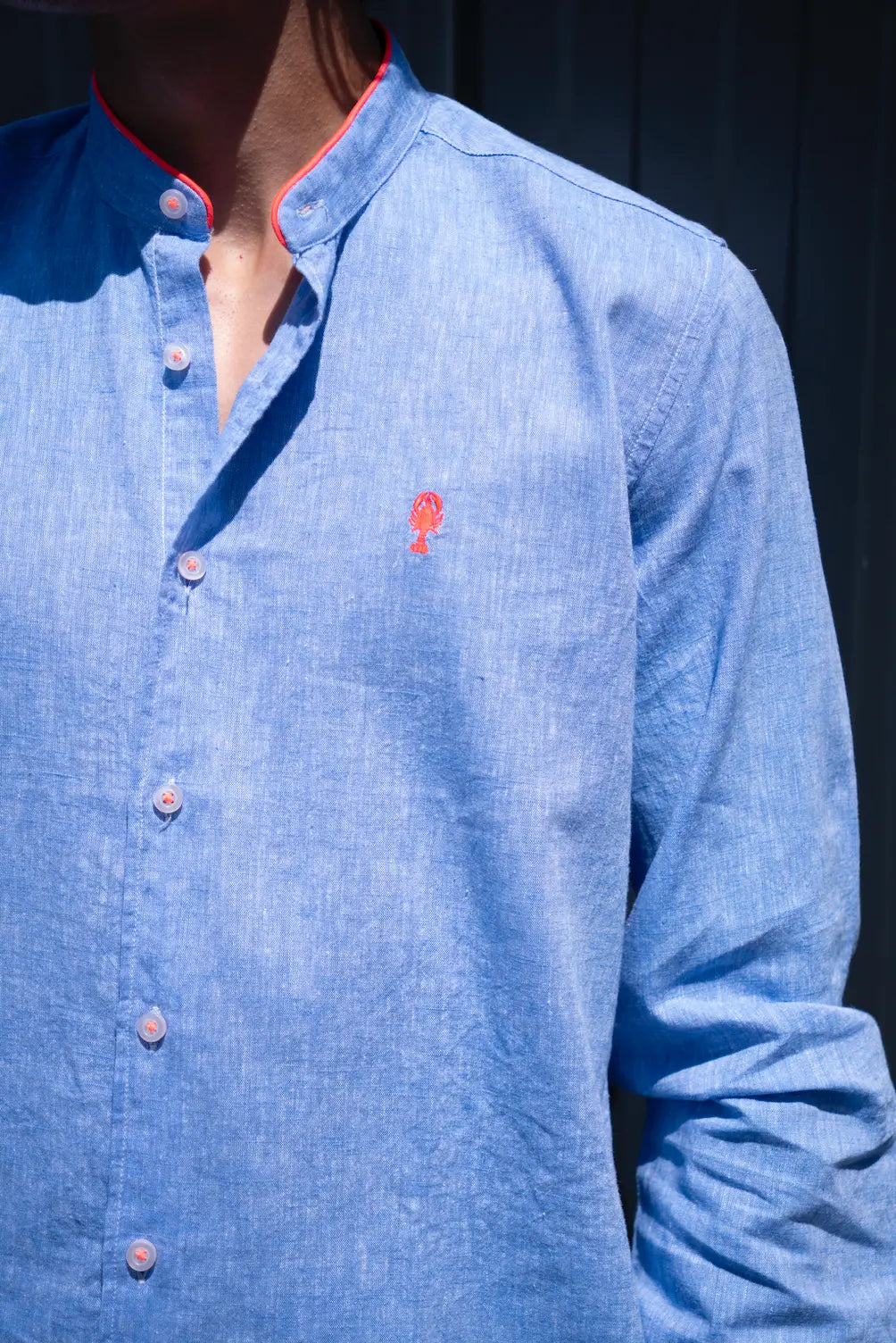 Chemise Col Mao en Lin La 5ème Homme 