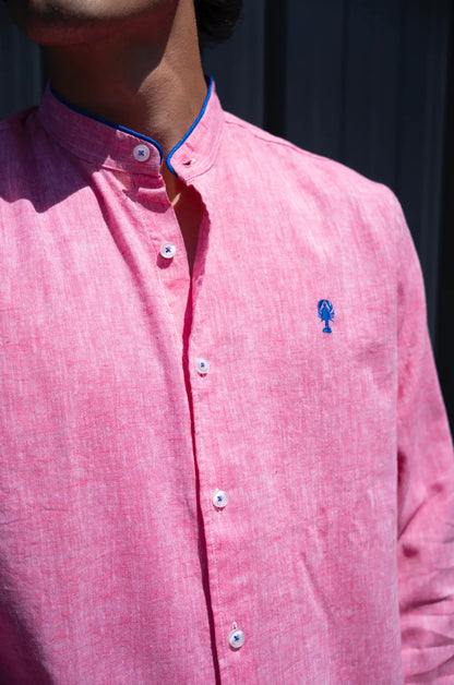 Chemise Col Mao en Lin La 5ème Homme 