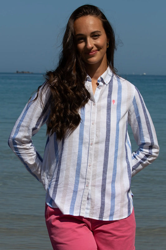 Chemise Rayée Lin Femme – Coton & Lin La 5ème Femme 