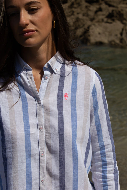 Chemise Rayée Lin Femme – Coton & Lin La 5ème Femme 