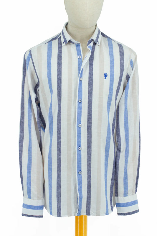 Chemise Rayée en Lin La 5ème Homme 