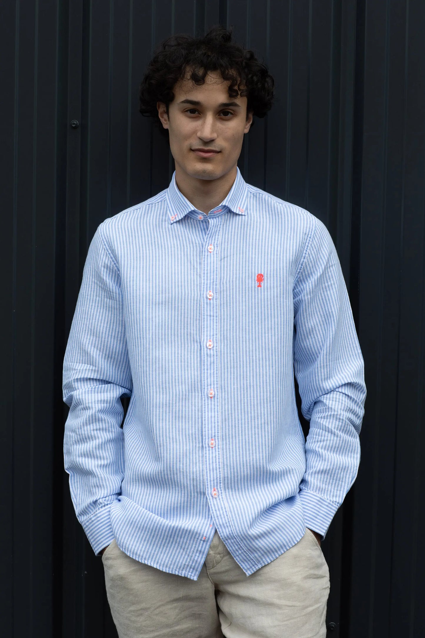 Chemise Rayée en Lin La 5ème Homme 