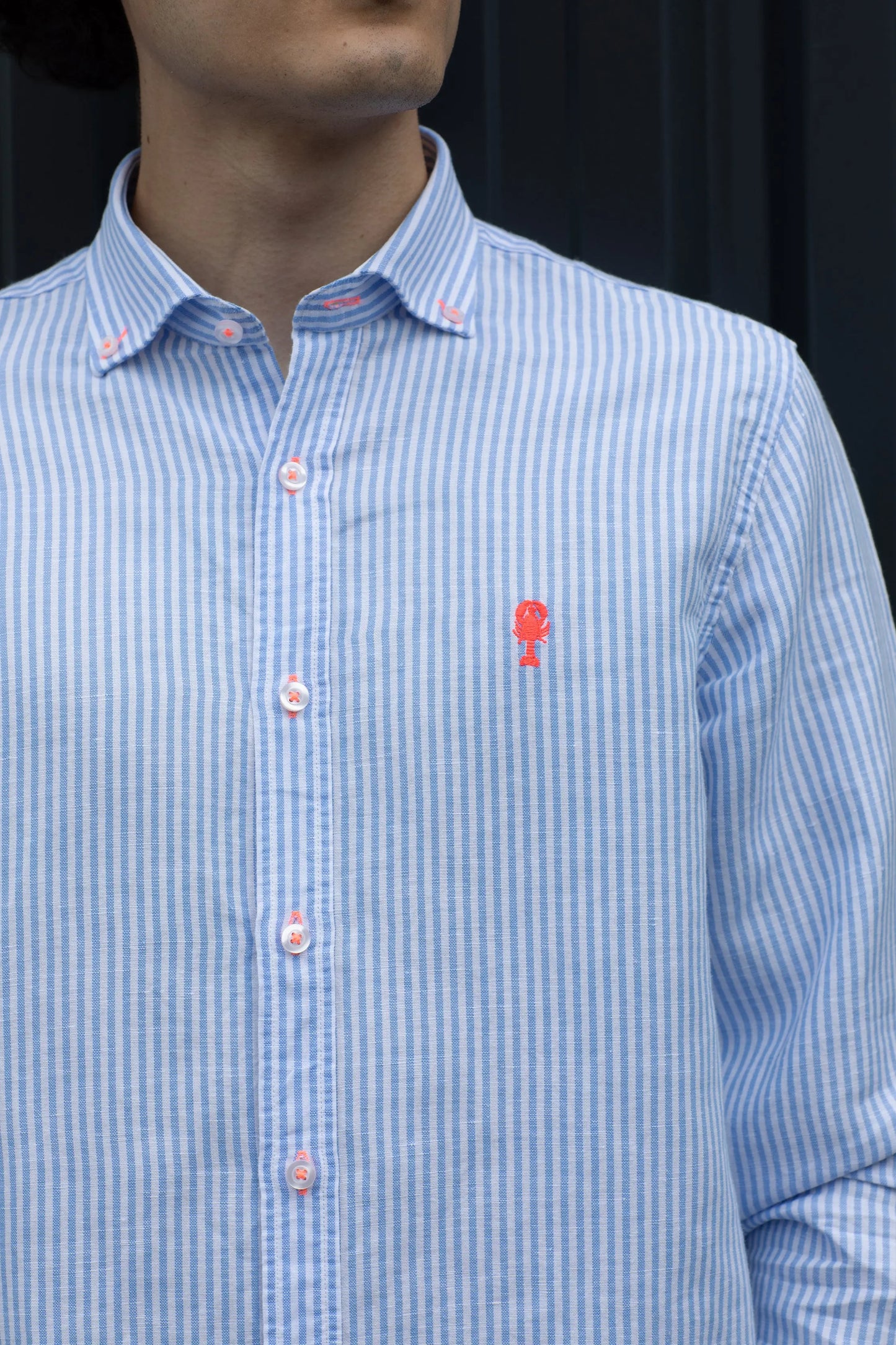 Chemise Rayée en Lin La 5ème Homme 