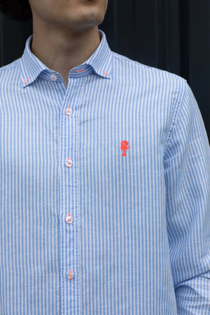 Chemise Rayée en Lin La 5ème Homme 