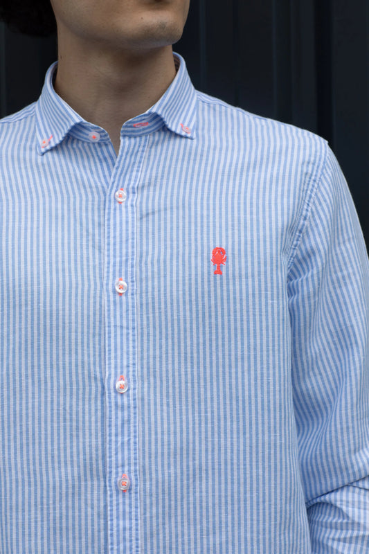 Chemise Rayée en Lin La 5ème Homme 