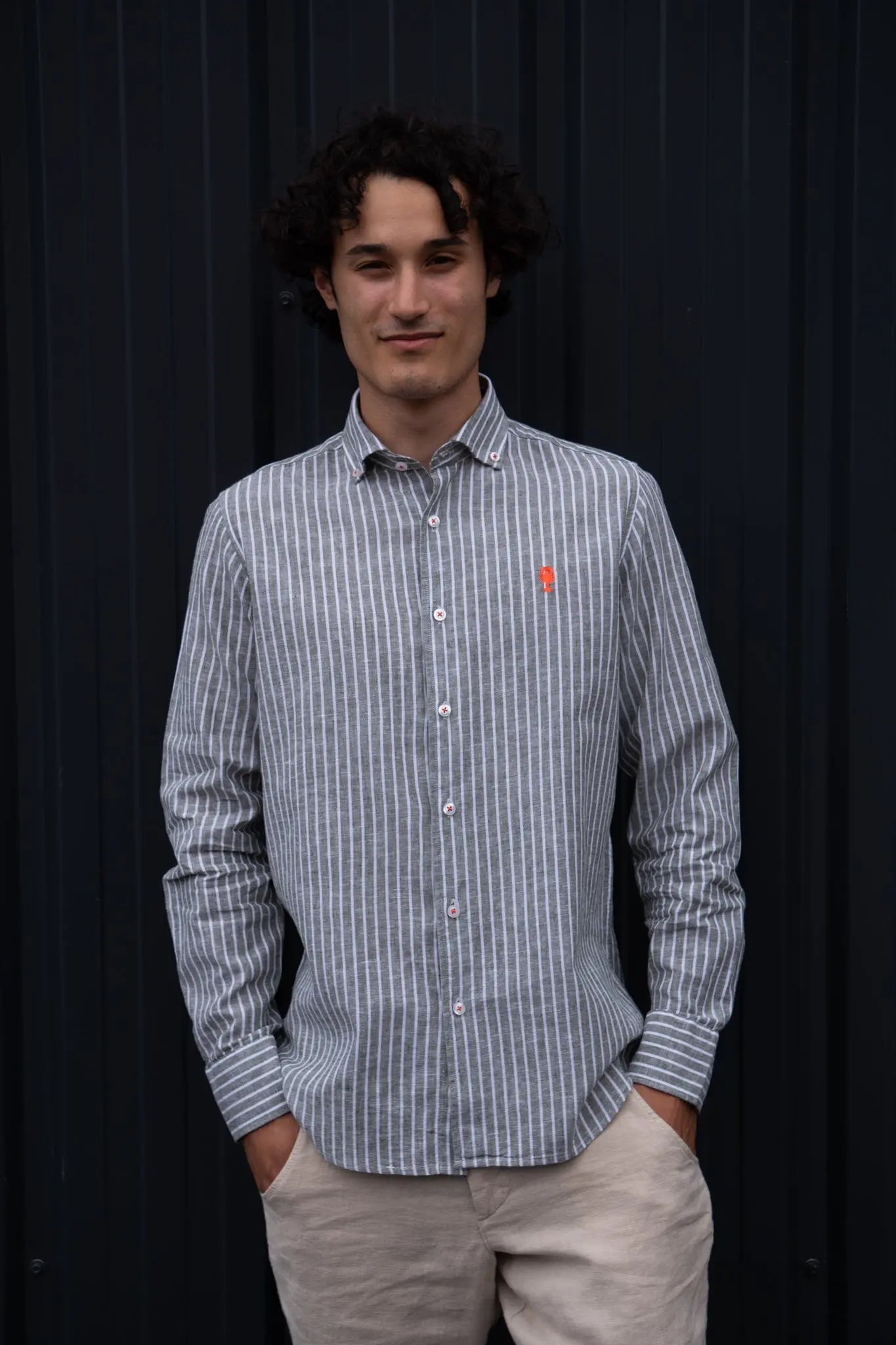 Chemise Rayée en Lin La 5ème Homme 