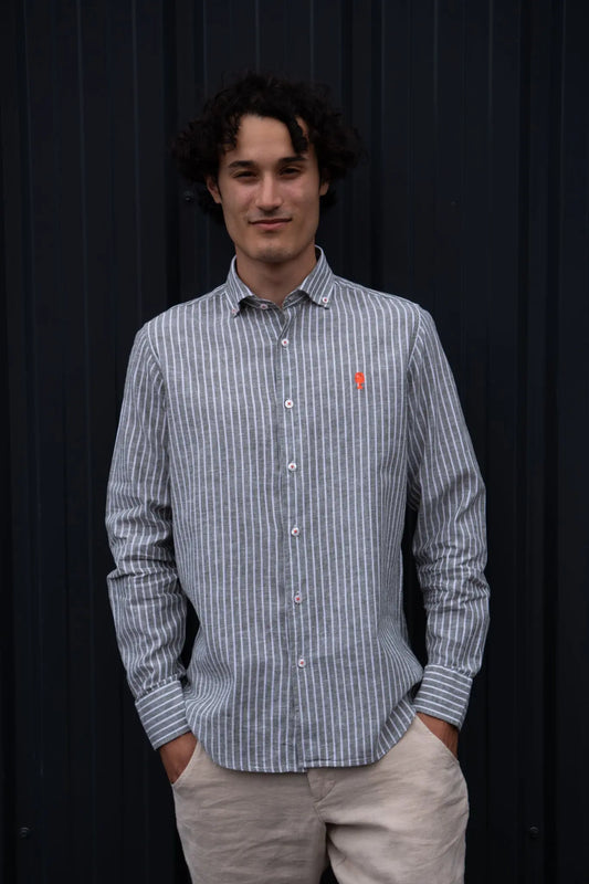 Chemise Rayée en Lin La 5ème Homme 