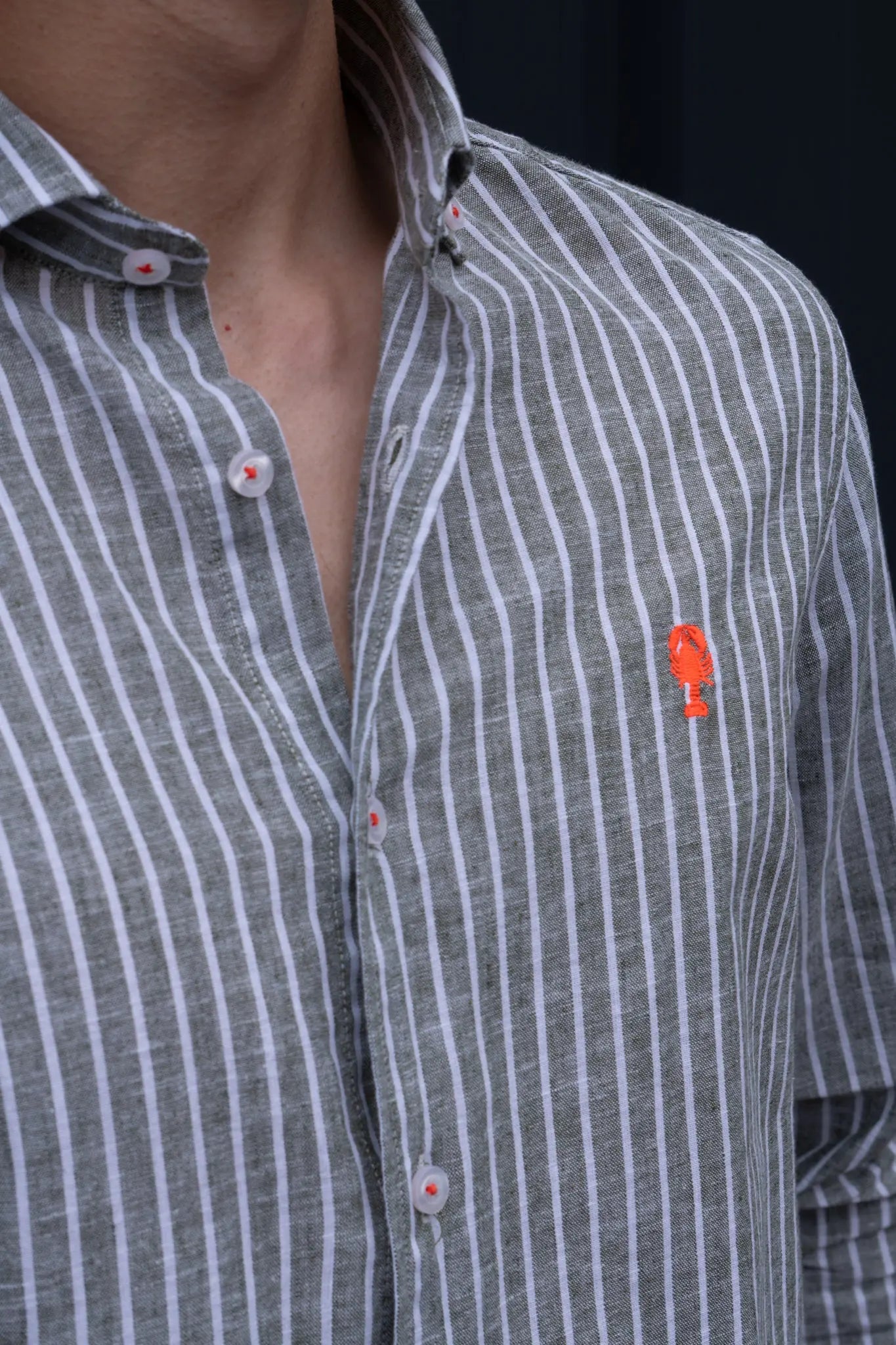 Chemise Rayée en Lin La 5ème Homme 