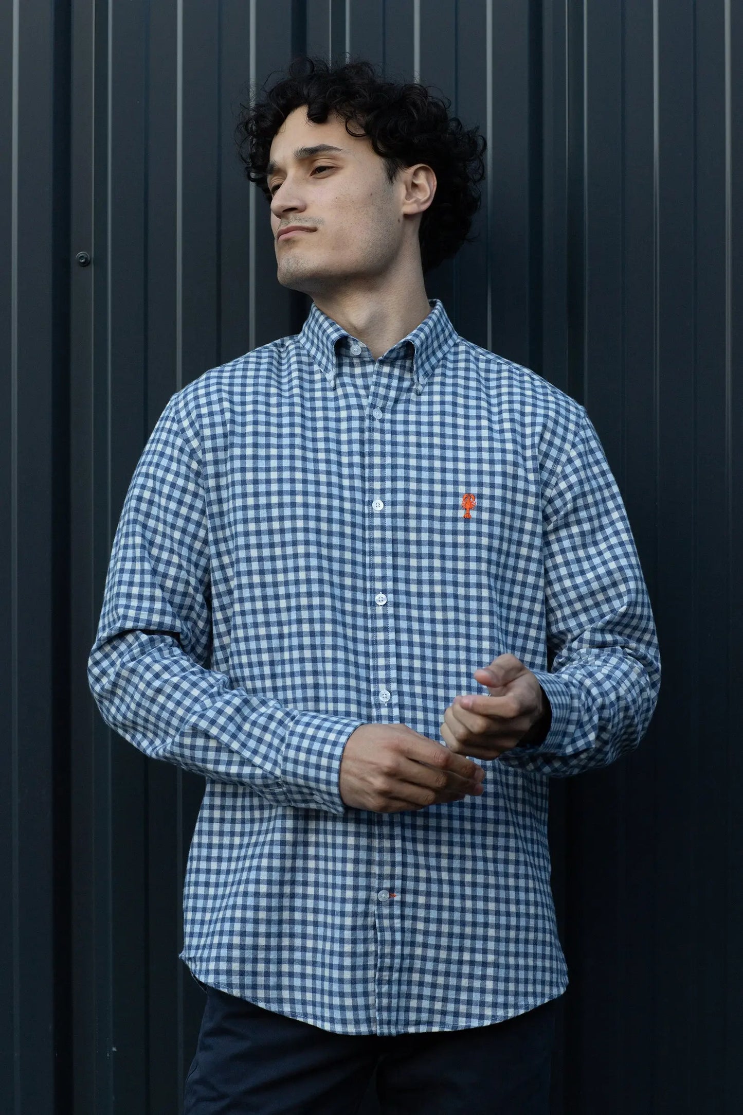 Chemise à Carreaux en Coton Brossé « Caen » La 5ème Homme 