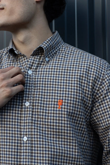 Chemise à Carreaux en Coton Brossé « Caen » La 5ème Homme 