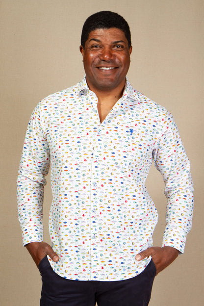 Chemise à motif « Poisson » La 5ème Homme 