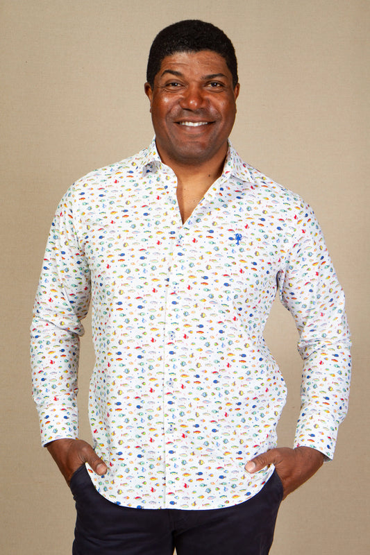 Chemise à motif « Poisson » La 5ème Homme 