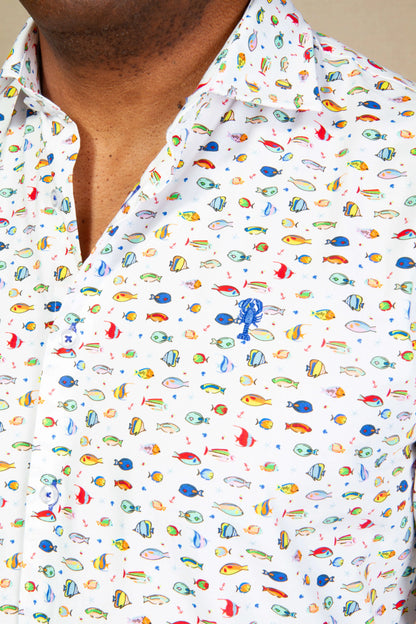 Chemise à motif « Poisson » La 5ème Homme 