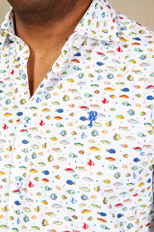 Chemise à motif « Poisson » La 5ème Homme 