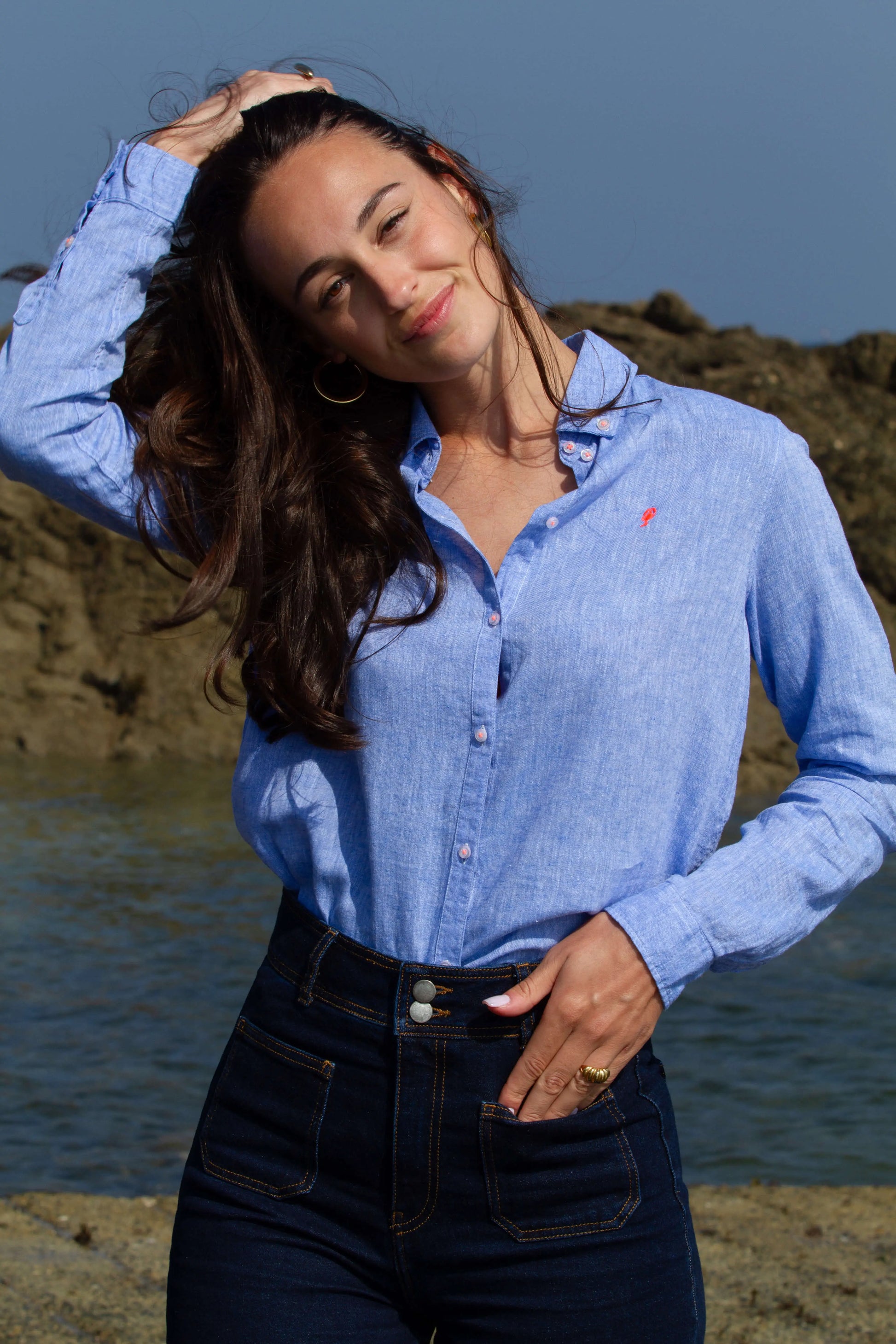 Chemise en Lin Femme 55 Lin 45% Coton – La 5ème Femme – La 5ème