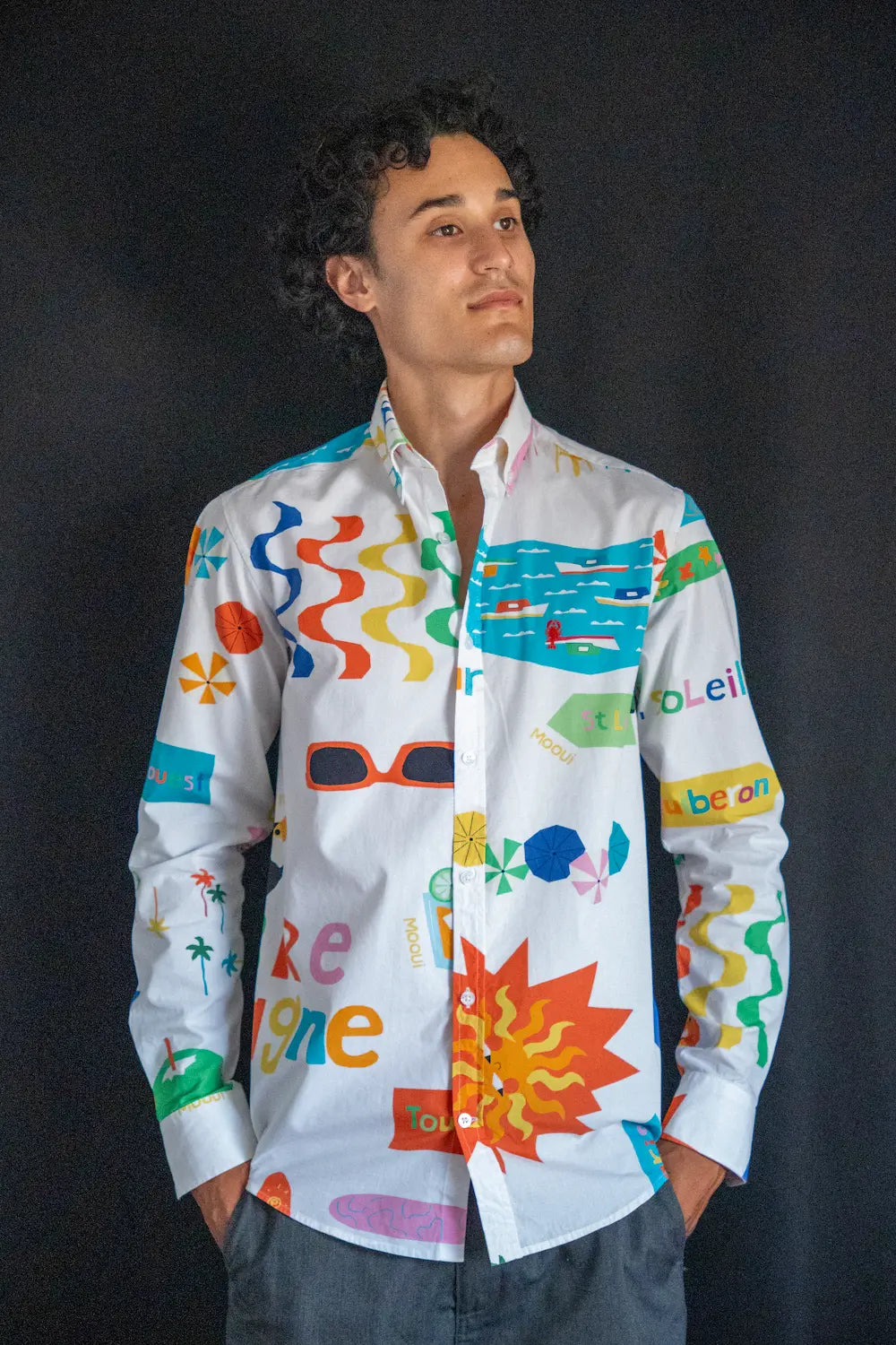 Chemise en coton "Plage" La 5ème Homme 