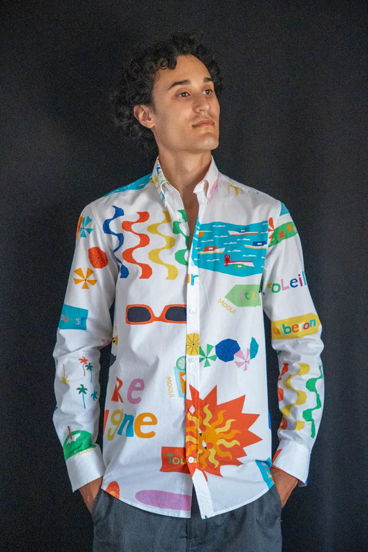 Chemise en coton "Plage" La 5ème Homme 