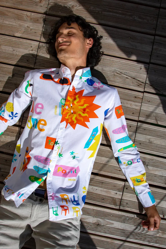 Chemise en coton "Plage" La 5ème Homme 