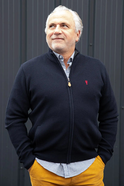 Gilet Marin Zippé « Antoine » La 5ème Homme 