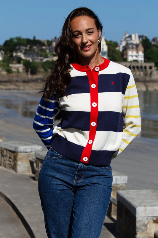 Gilet Rayé Boutonné « Lola » La 5ème Femme 