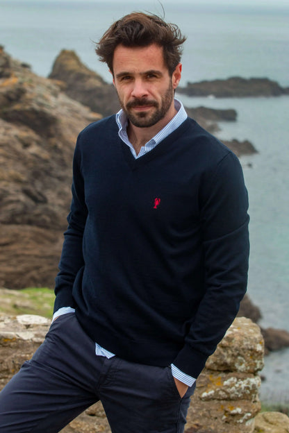 Pull Laine Mérinos Col V « Claude » La 5ème Homme 