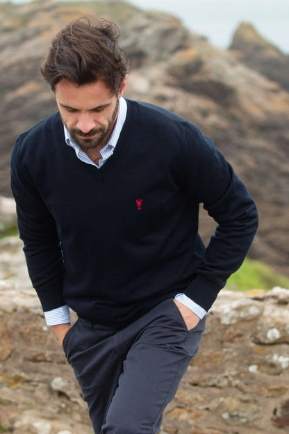 Pull Laine Mérinos Col V « Claude » La 5ème Homme 