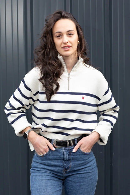 Pull Marin Col Montant « Marine » La 5ème Femme 