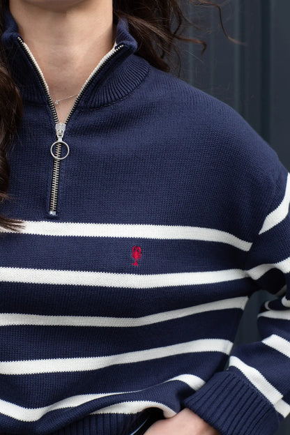 Pull Marin Col Montant « Marine » La 5ème Femme 