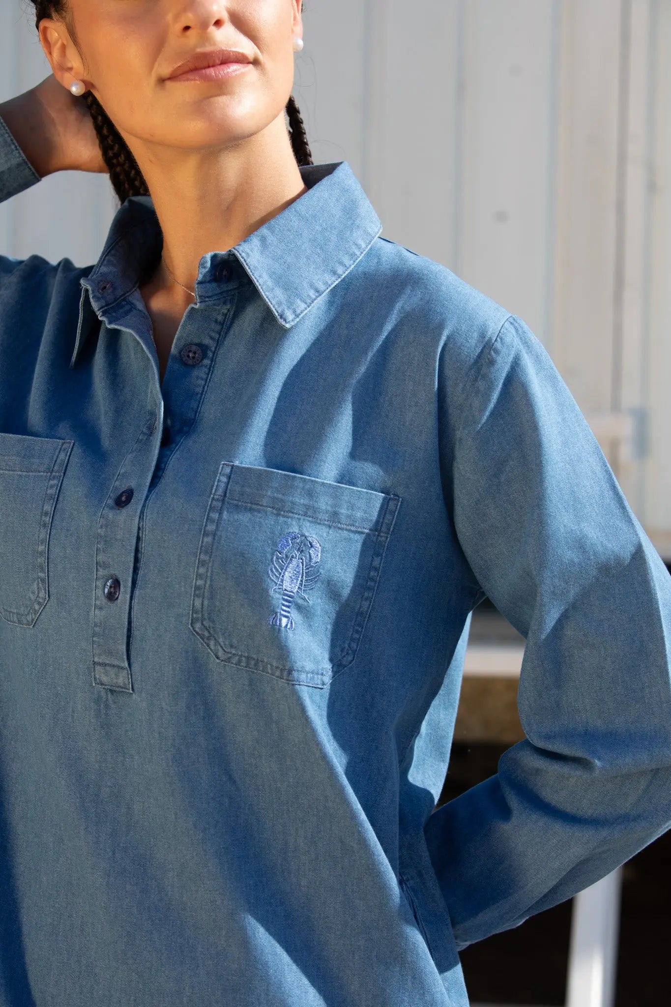 Robe Femme Bleu Jean en Coton "Fany" La 5ème Homme 