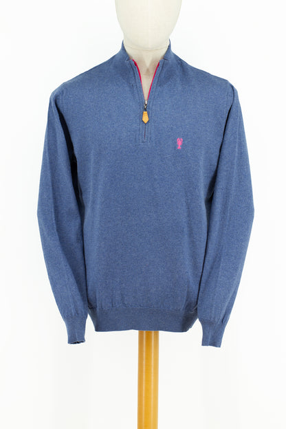 “Benoit” Zip-Neck Sweater
